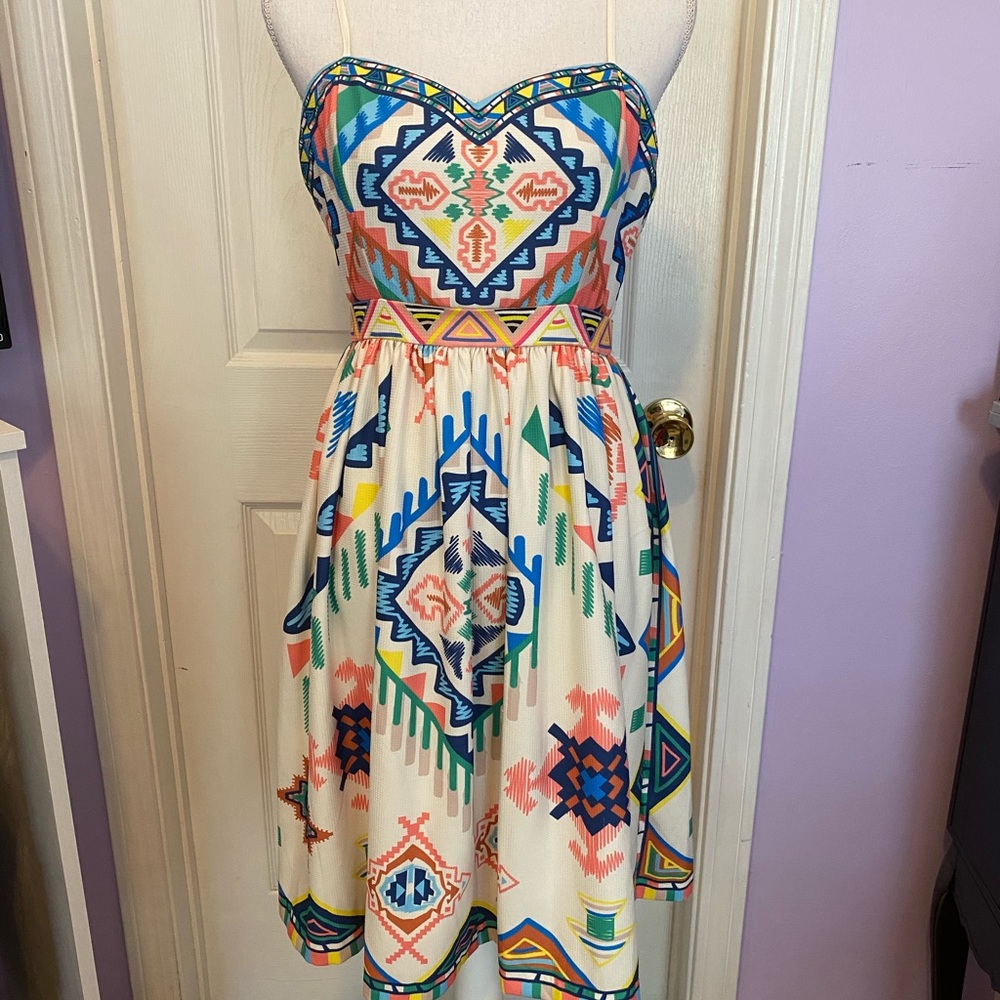 NWT Anthropologie Champagne & Strawberry dress